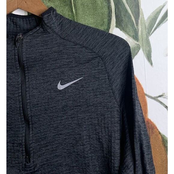 Nike Men's Medium Therma Running Half-Zip Gray Long Sleeve - Picture 3 of 7